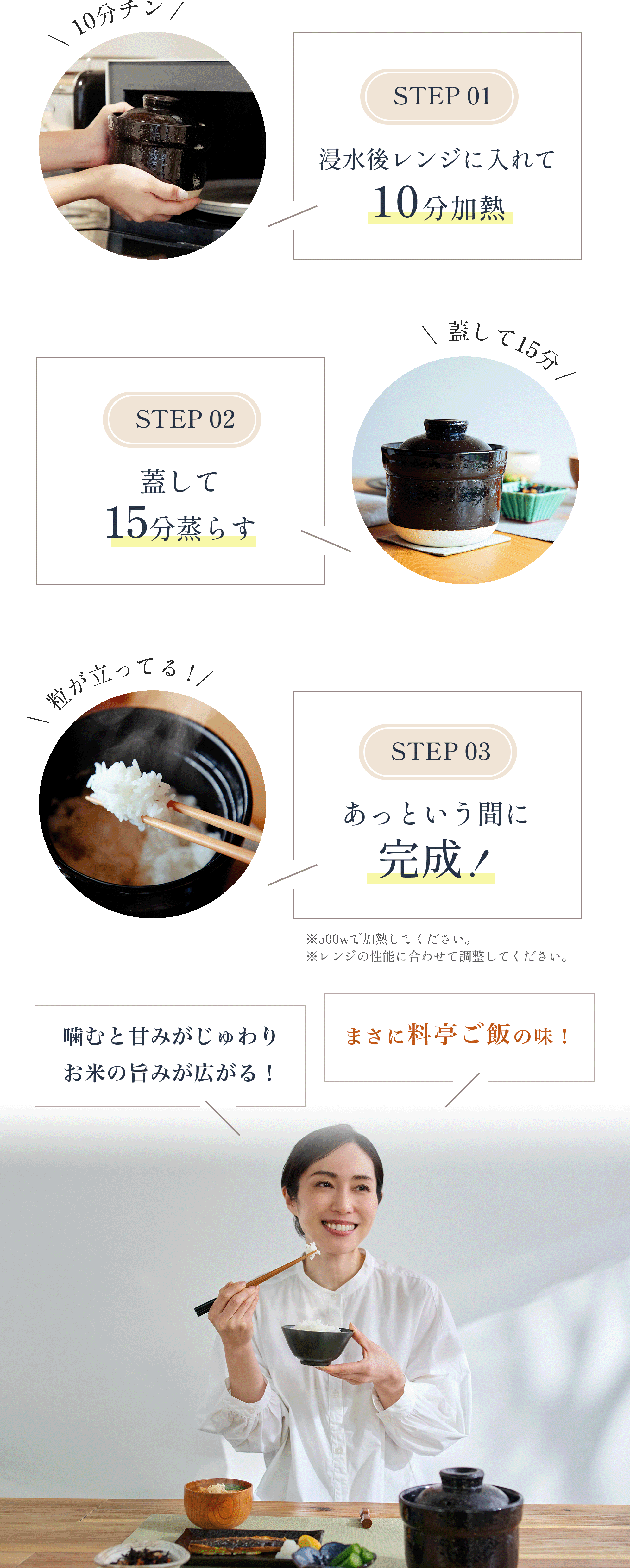 炊き方はたったの3STEP